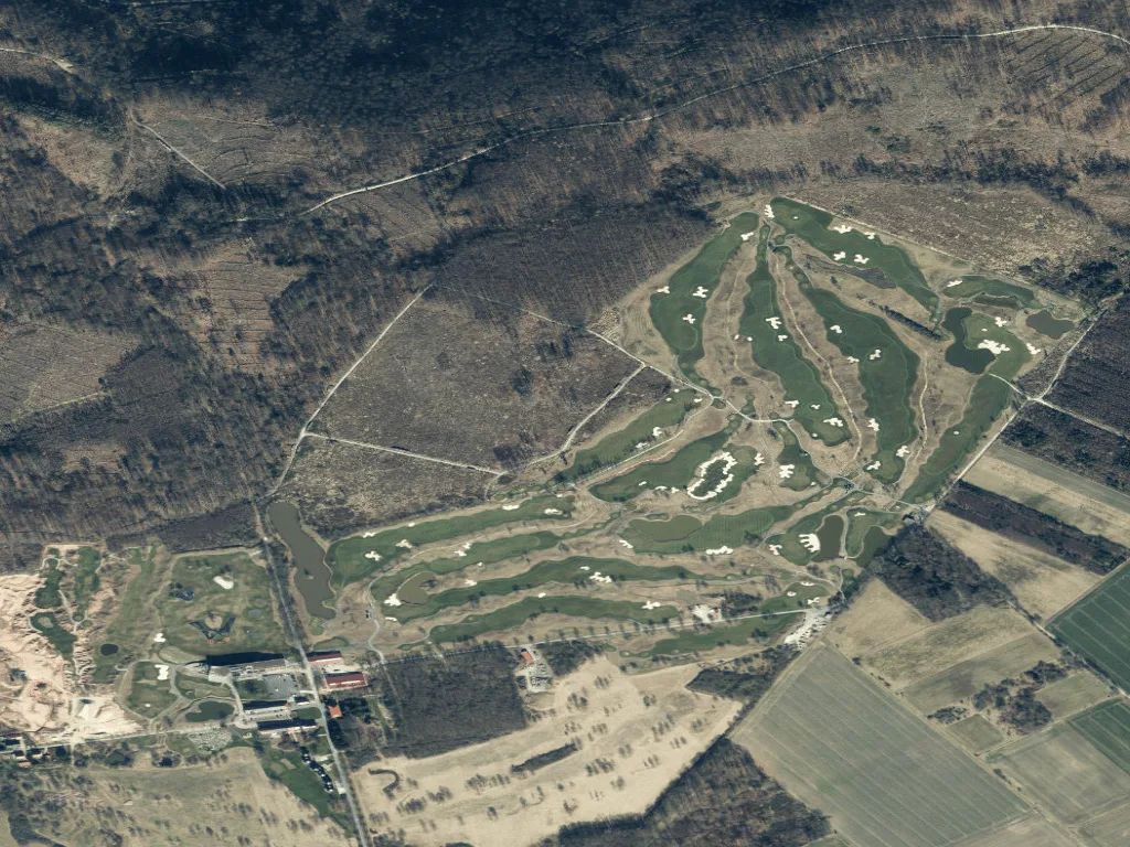 Letecký pohled na Sport- & Golf-Resort Gut Wissmannshof - Course Landefeld (Blau)