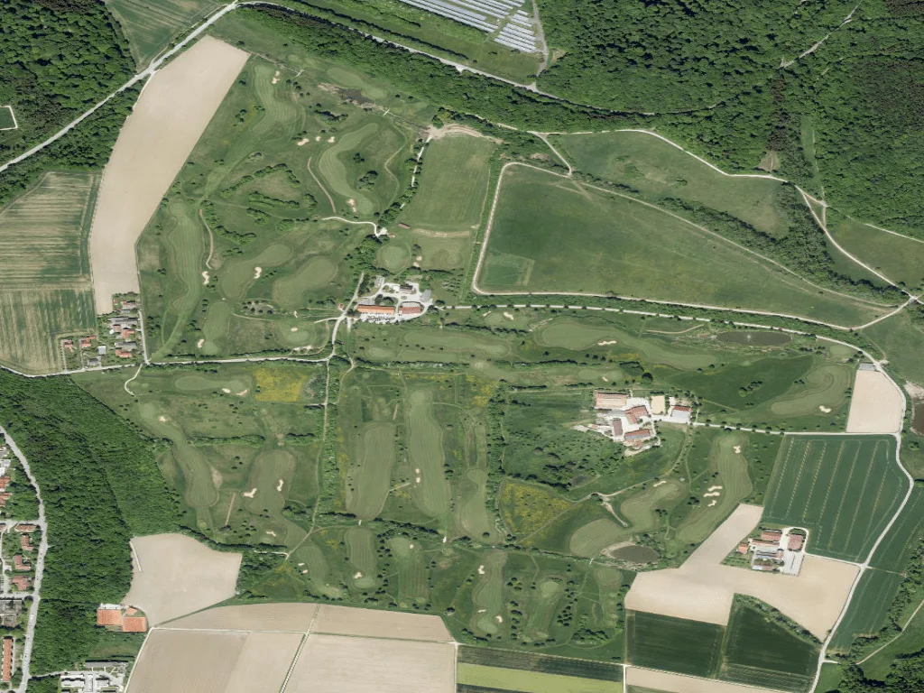 Letecký pohled na Golfclub Donauwörth Gut Lederstatt