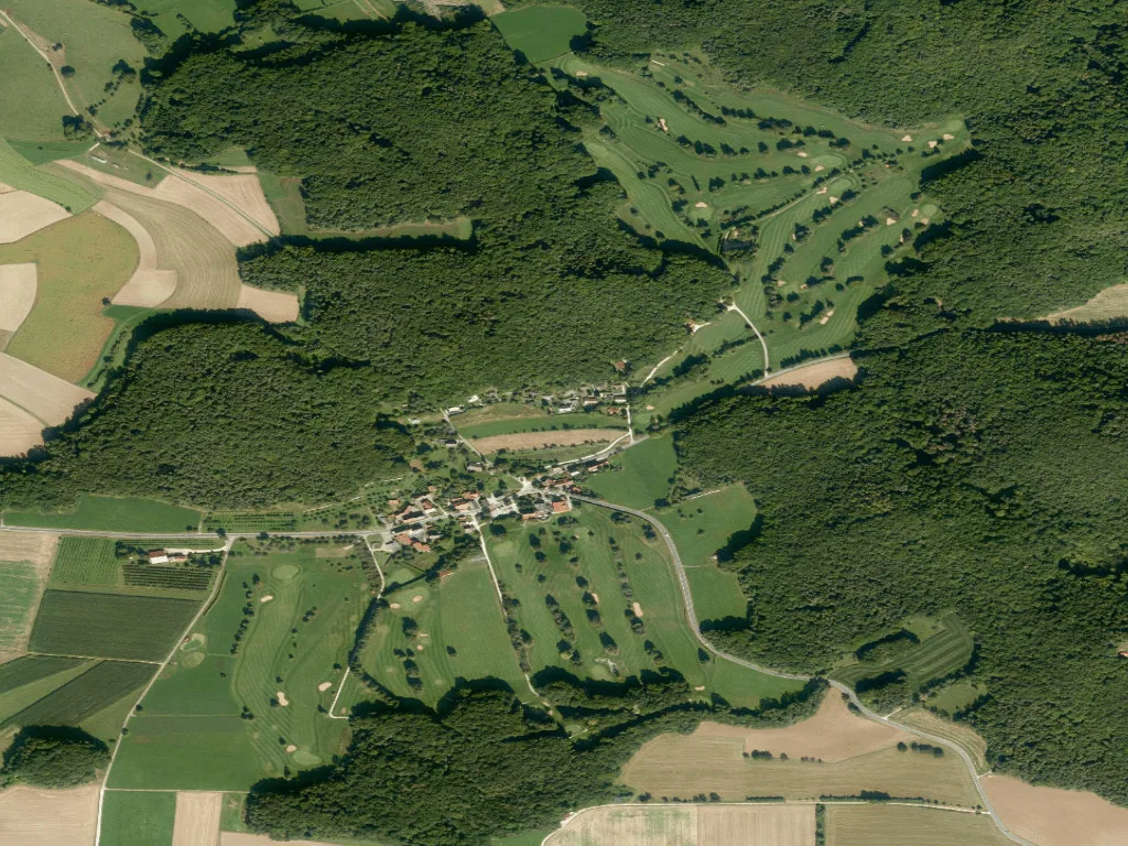 Letecký pohled na Golfclub Fränkische Schweiz