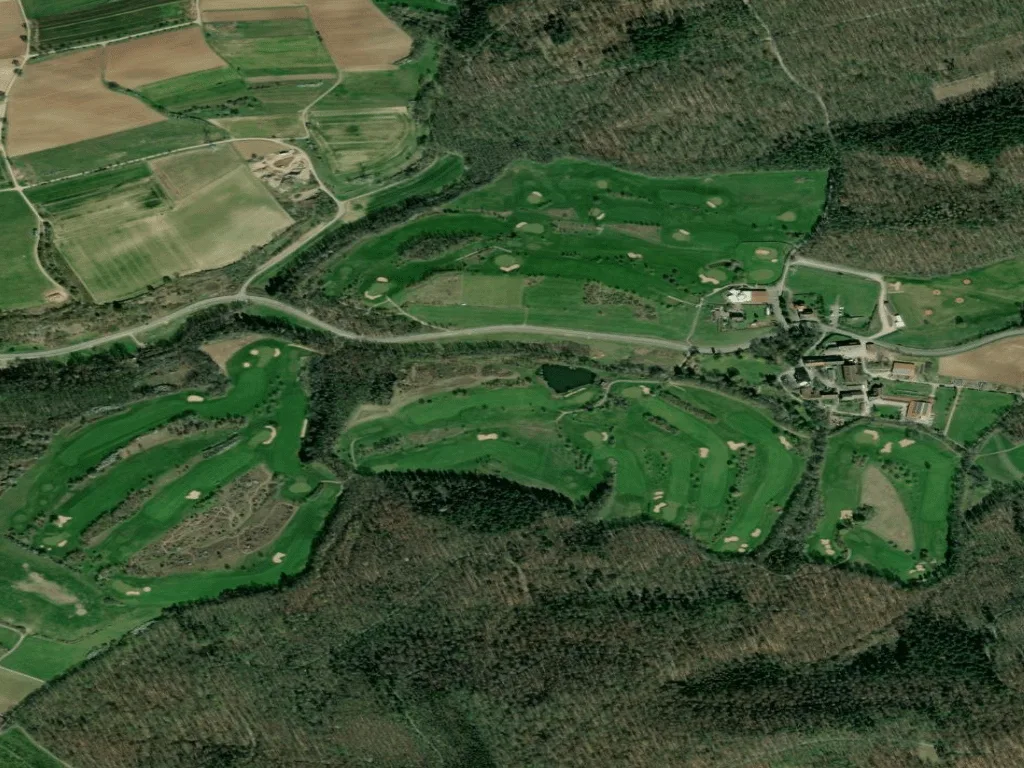 Letecký pohled na Golfclub Sinsheim Buchenauer Hof