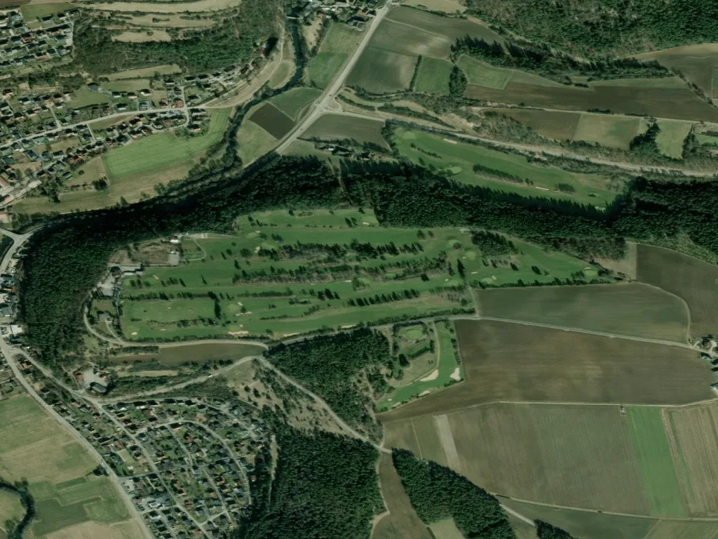 Letecký pohled na Golf- und Landclub Schmidmühlen