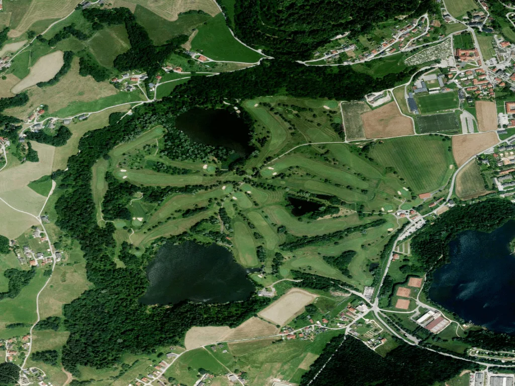 Letecký pohled na Golf Club Erzherzog Johann Maria Lankowitz