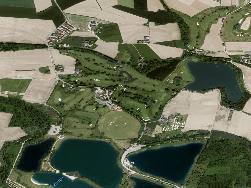 Letecký pohled na Golfclub Donau