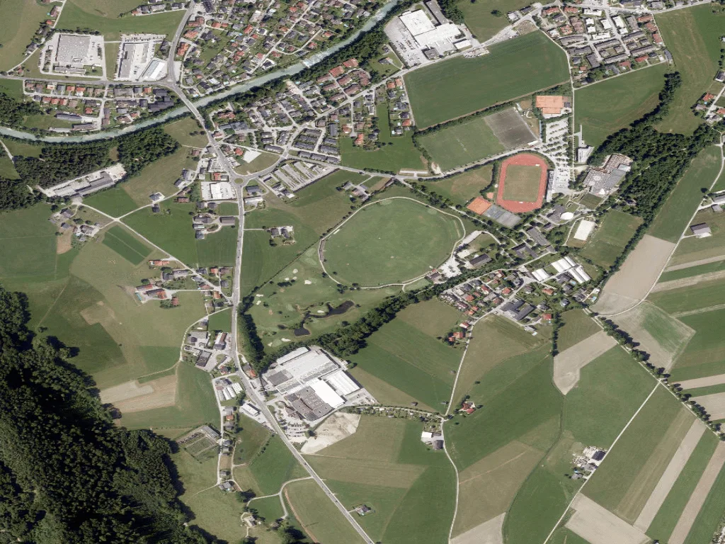 Letecký pohled na Golfclub Salzburg - Golfacademy Salzburg-Rif