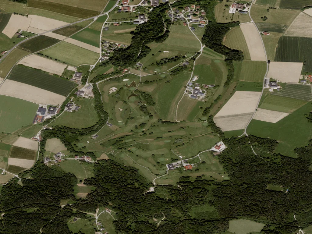 Letecký pohled na Golfclub Traunsee Kircham