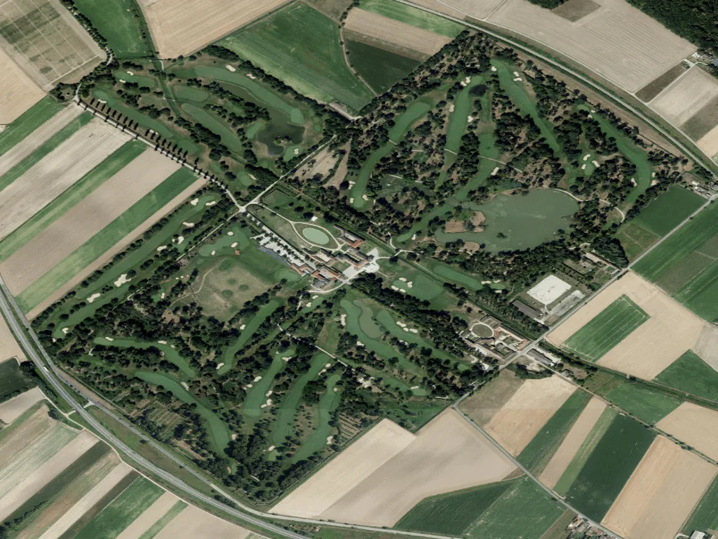 Letecký pohled na Golfclub Schloss Schönborn