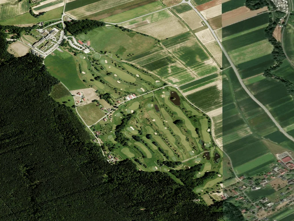 Letecký pohled na Golfclub Bad Waltersdorf