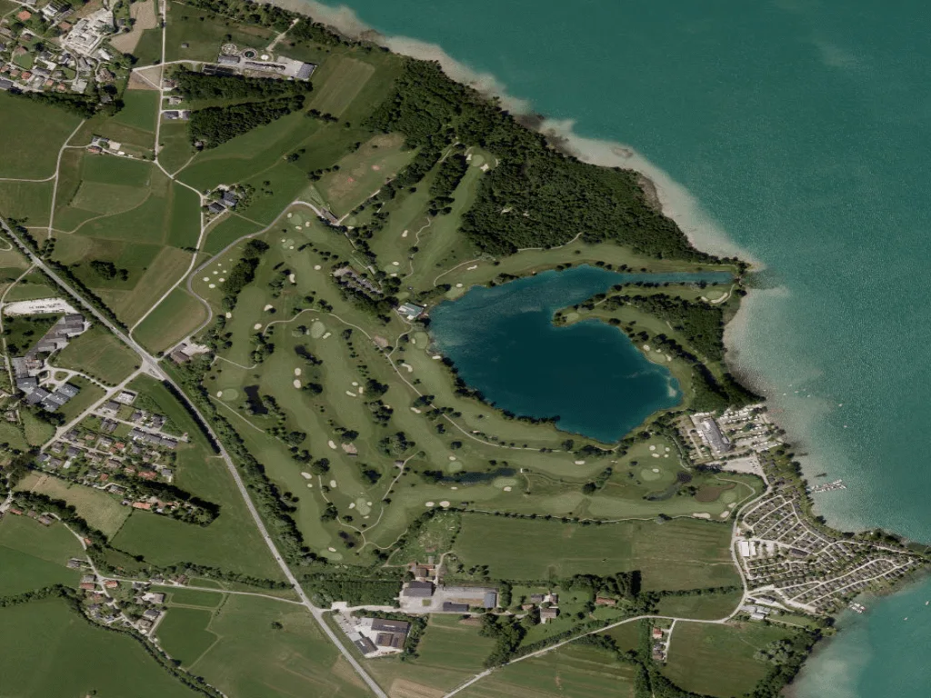 Letecký pohled na Golfclub am Mondsee