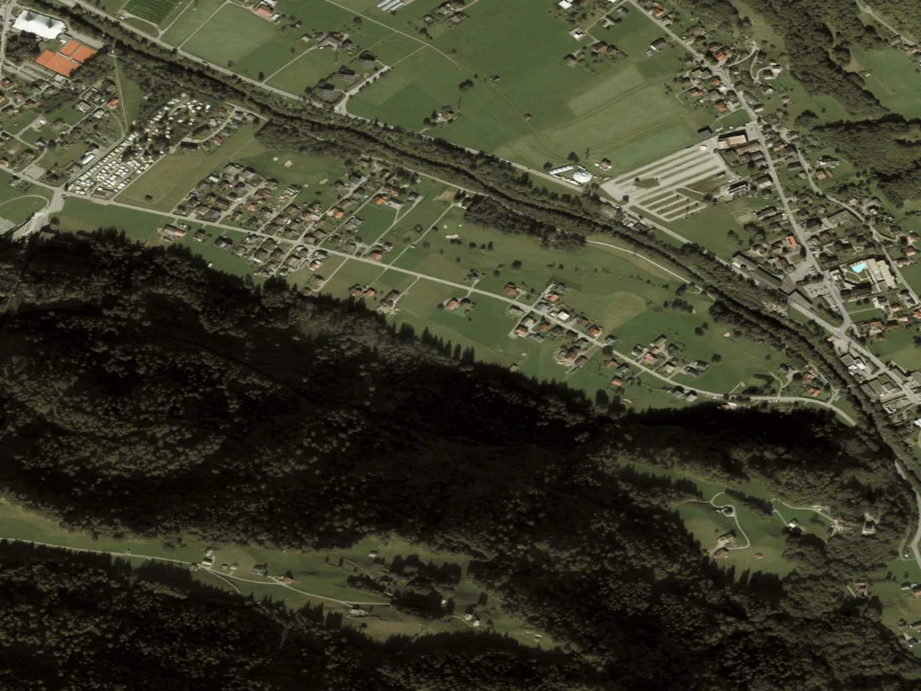Letecký pohled na Golfclub Montafon