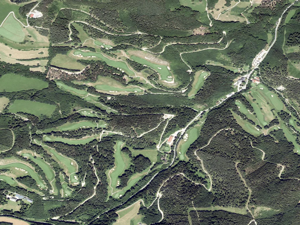 Letecký pohled na Golfclub Adamstal