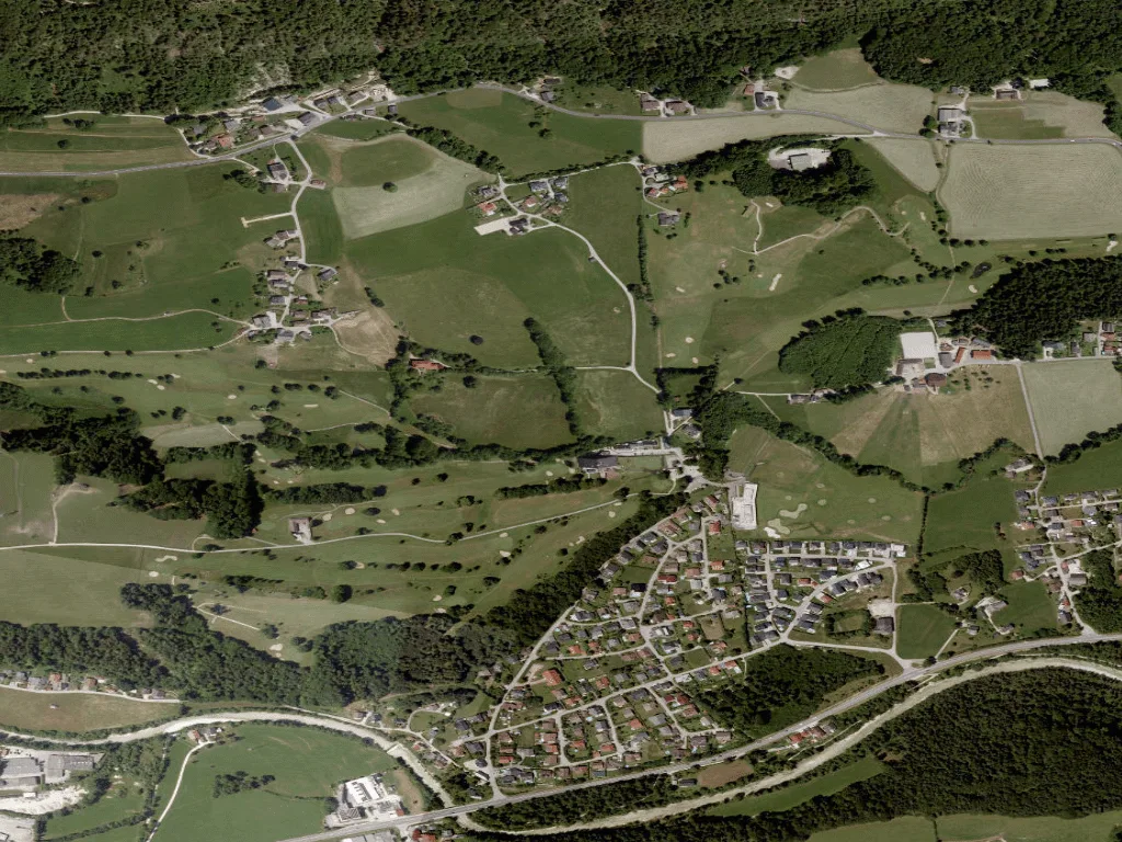 Letecký pohled na Golfclub Salzkammergut