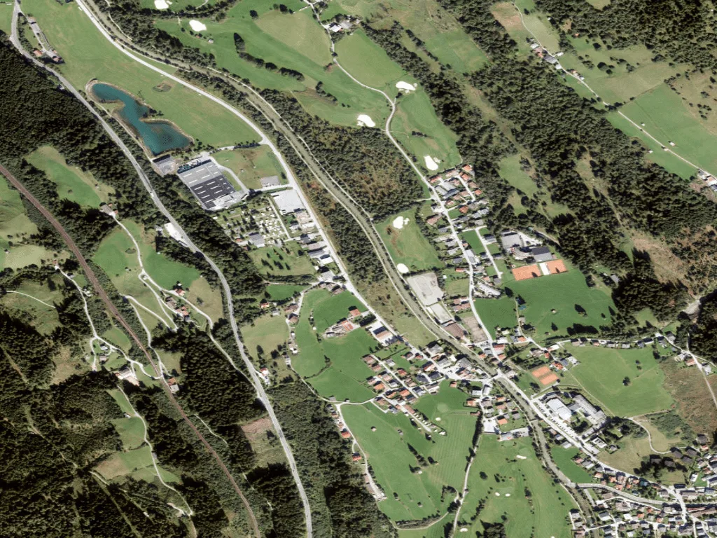 Letecký pohled na Golfclub Gastein