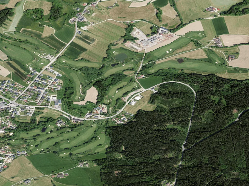 Letecký pohled na Golfclub St.Oswald - Freistadt