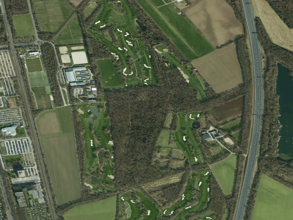 Letecký pohled na Golfclub Leverkusen