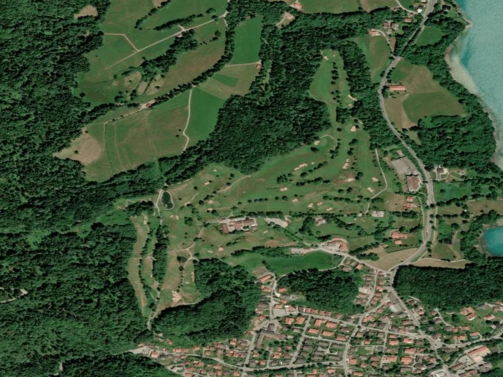 Letecký pohled na Tegernseer Golfclub Bad Wiessee