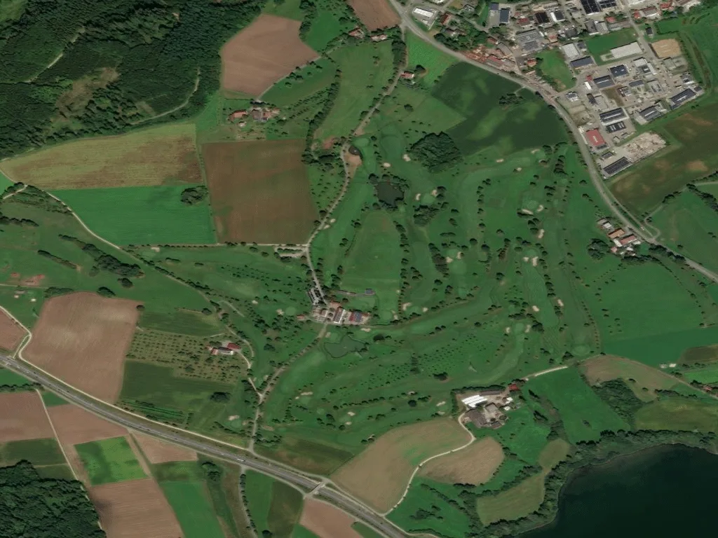 Letecký pohled na Golfclub Owingen-Überlingen