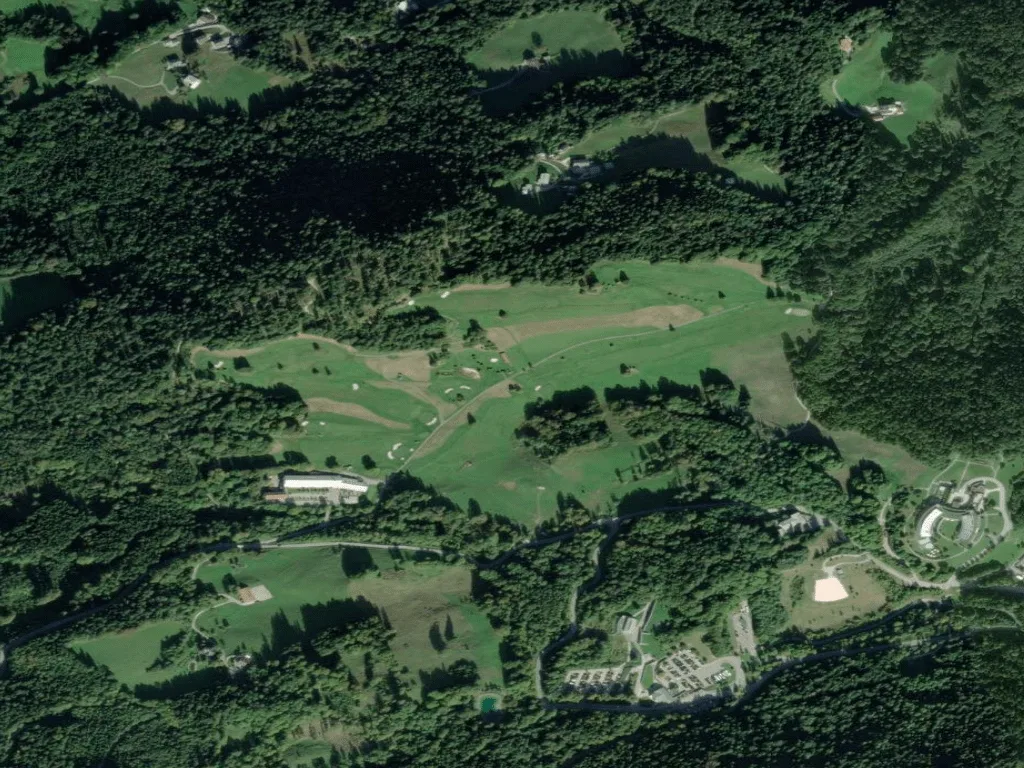Letecký pohled na Golfclub Berchtesgaden