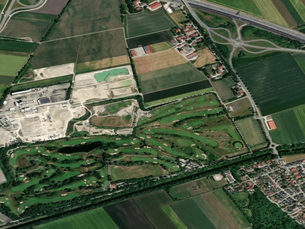 Letecký pohled na Green Hill Golf & Eventpark München-Ost