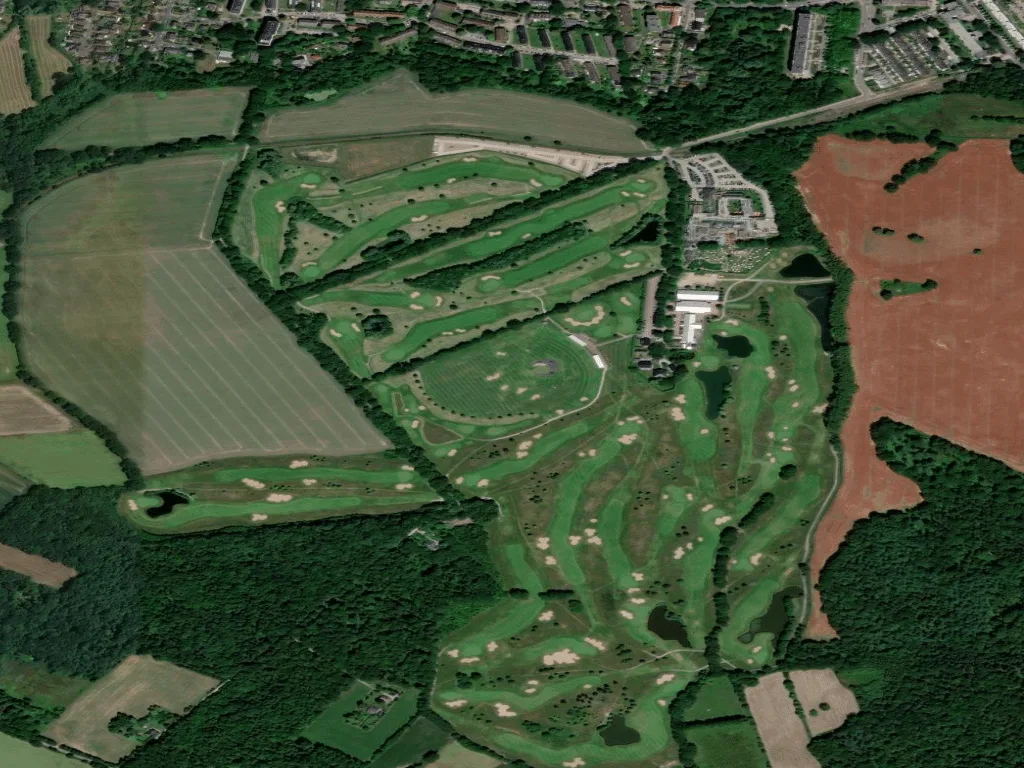Letecký pohled na Golf Arena (Driving Range)