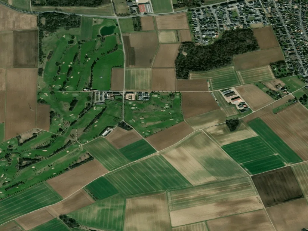 Letecký pohled na Blauer Platz
