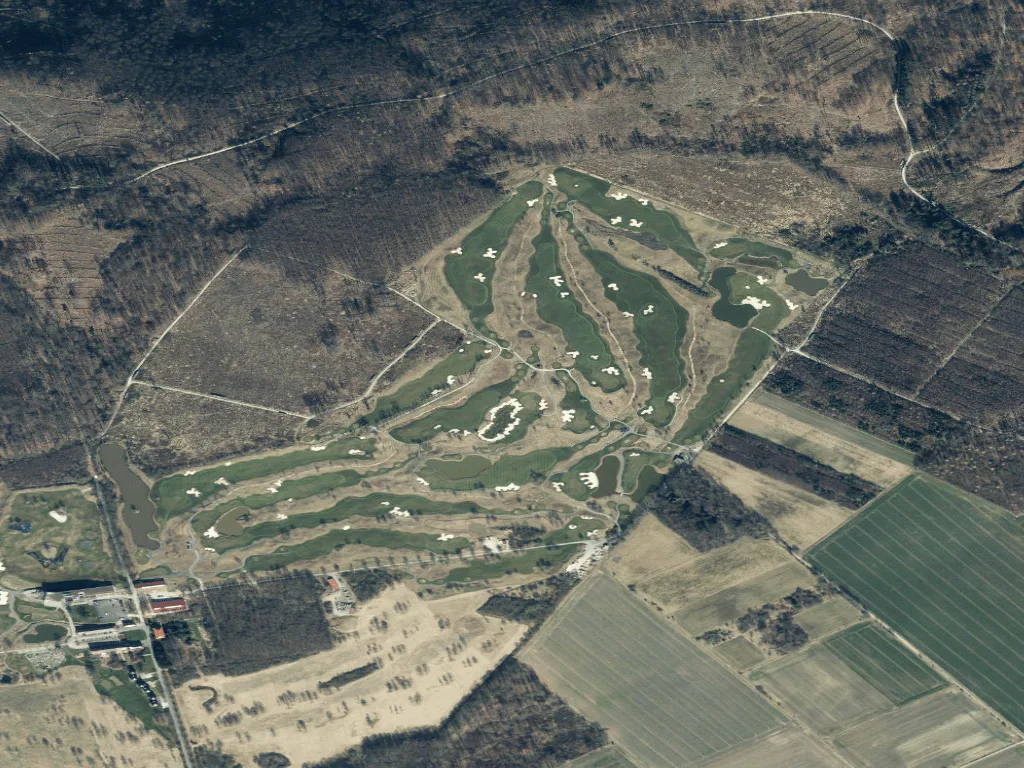 Letecký pohled na Sport- & Golf-Resort Gut Wissmannshof - Course Gelb